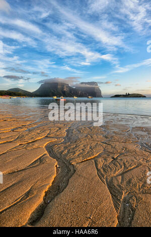 View of Mt Gower, across The Lagoon, Lord Howe Island, NSW, Australia Stock Photo