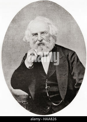 Henry Wadsworth Longfellow, 1807 – 1882.  American poet and educator. Stock Photo