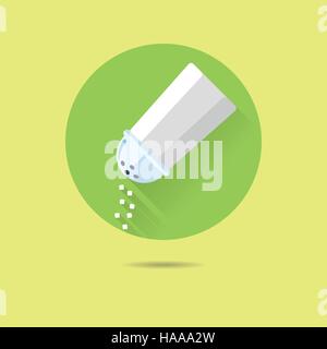 salt shaker flat design long shadow vector icon Stock Vector