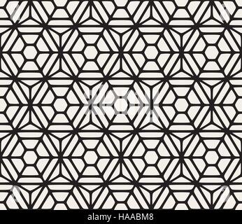 Vector Seamless Hexagon Rounded Grid Pattern Stock Vector
