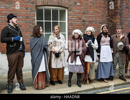 Victorian Festival at Portsmouth Historic Dockyards Sunday 27th November 2016. Fascinating look into Victorian London, Stock Photo