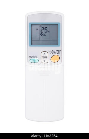 air conditioner remote control isolated on white background (with clipping path) Stock Photo
