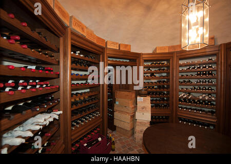 Deutschland, Nordrhein-Westfalen, Kreis Viersen, Nettetal, Schloss Krickenbeck, wine cellar Stock Photo