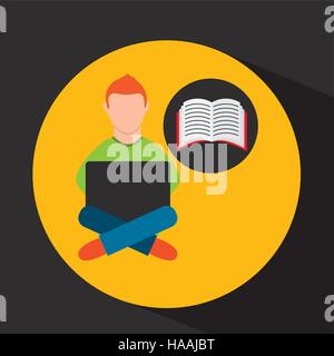 online training education-student e-learning vector illustration eps 10 Stock Vector