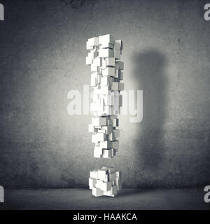 3D rendering concrete symbol - Exclamation mark. 3D render Illustration ...