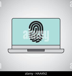 computer fingerprint secure database vector illustration eps 10 Stock Vector