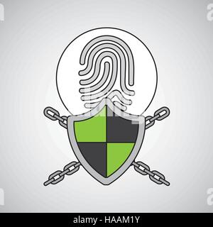 security system data fingerprint vector illustration eps 10 Stock Vector