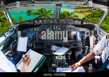 Kauai from cockpit Stock Photo