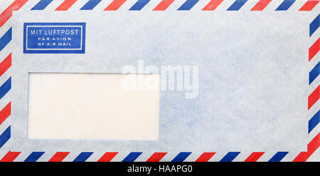 vintage  airmail envelope isolated on white background Stock Photo