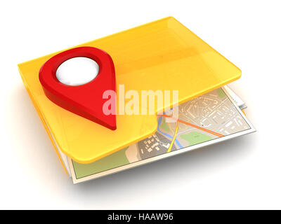 3d illustration of folder icon with maps inside Stock Photo - Alamy