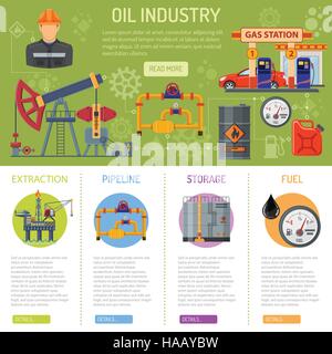 Oil industry Infographics Stock Vector
