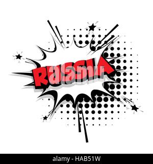 Comic text Russia sound effects pop art Stock Vector