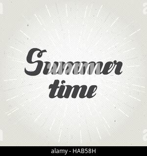 Summer time hand lettering. Handmade calligraphy vector illustration Stock Vector