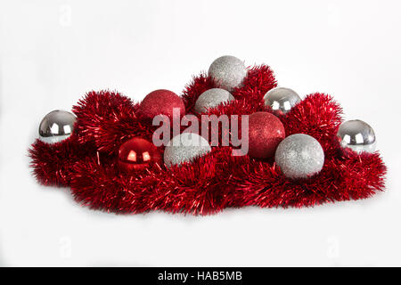 Christmas decorations on white background. Stock Photo