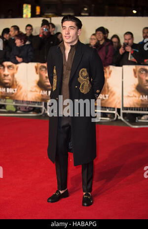 London, UK. 28th Nov, 2016. Hector Bellerin attends the World Premiere of 'I Am Bolt' at Odeon Leicester Square on November 28, 2016 in London, England. Credit:  Gary Mitchell/Alamy Live News Stock Photo