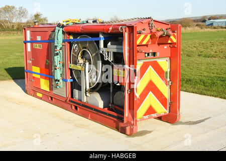 Isle of Wight Fire and Rescue Service High Volume Pump (HVP) at Sandown Airport during a multi-agency exercise. Stock Photo