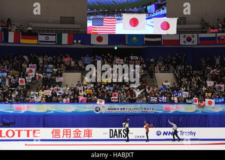 Makomanai Sekisui Heim Ice Arena, Sapporo, Japan. 26th Nov, 2016. (L-R) Yuzuru Hanyu (JPN), Nathan Chen (USA), Keiji Tanaka (JPN), NOVEMBER 26, 2016 - Figure Skating : ISU Grand Prix of Figure Skating 2016 NHK Trophy, Men's Award Ceremony at Makomanai Sekisui Heim Ice Arena, Sapporo, Japan. © AFLO SPORT/Alamy Live News Stock Photo