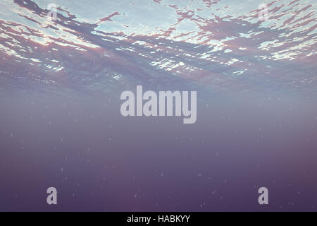 rendering abyss abstract underwater backgrounds, sunset. Stock Photo