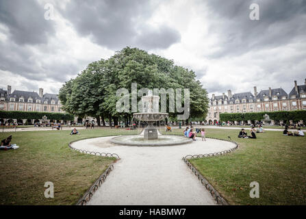 Place des Vosges, Marais district, Paris, France Stock Photo