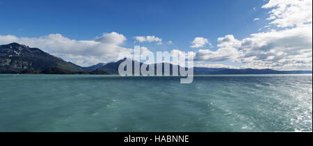 Patagonia, Argentina, lake cruise, green, South America: the crystal clear water of Lake Argentino, in Los Glaciares National Park Stock Photo