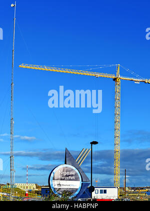 Wallsend Neptune Energy Park Shepherd Offshore and lifting cranes Stock Photo