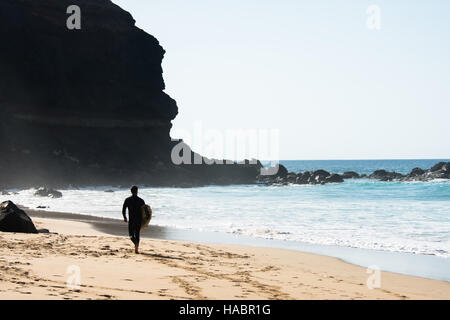 Surfing, Cotillo, Fuerteventura, Spain Stock Photo
