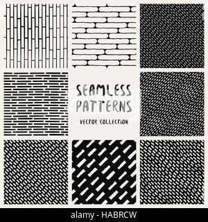 Set Geometric Vector Seamless Pattern Stock Vector