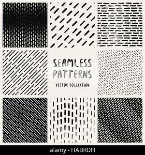 Set Geometric Vector Seamless Pattern Stock Vector