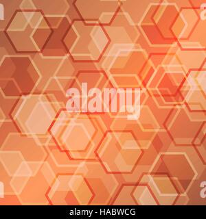 Abstract orange gradient background with hexagon, stock vector Stock Vector