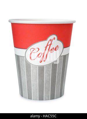 Disposable take out paper coffee cup isolated on white Stock Photo
