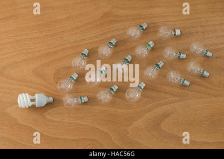 Compact fluorescent lamp and light bulb Stock Photo