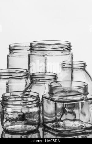 Download Empty Clear Glass Jam Jars With A Hot Orange Background Stock Photo Alamy Yellowimages Mockups
