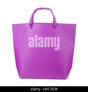 Front view of purple gift bag isolated on white Stock Photo