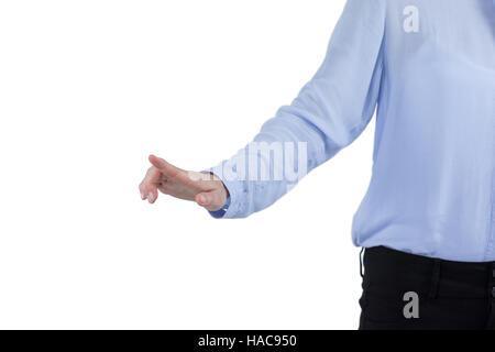 Mid section of businesswoman using digital screen Stock Photo