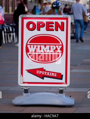 Wimpy Restaurant Sign on High Street Stock Photo