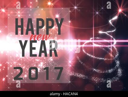 Happy new year 2017 on 3D digitally generated background Stock Photo