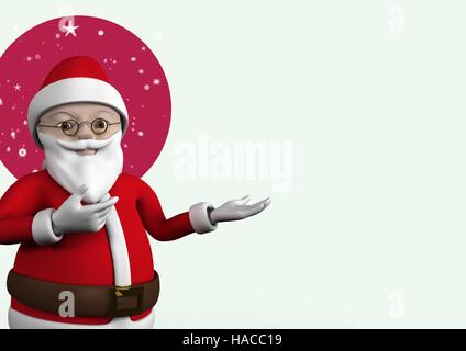 3D Close-up of santa claus figurine gesturing Stock Photo