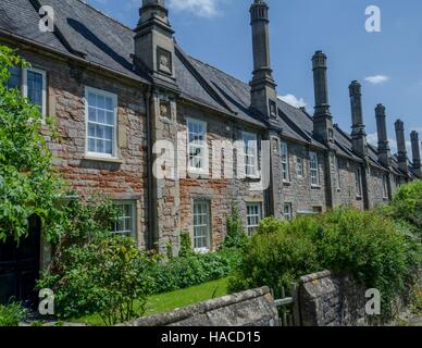 The historic street of Vicar's Close in Wells, Somerset, England Stock Photo