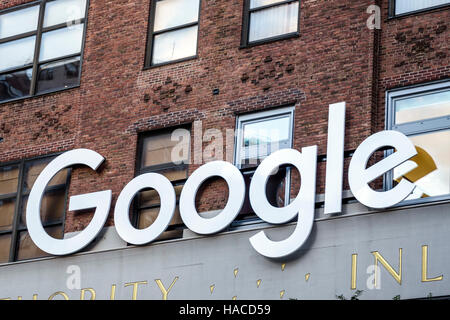 New York City,NY NYC Manhattan,Chelsea,Google,Port Authority building,sign,corporate logo,office building,NY160720115 Stock Photo