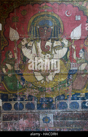 Rajasthani wall painting India Stock Photo - Alamy