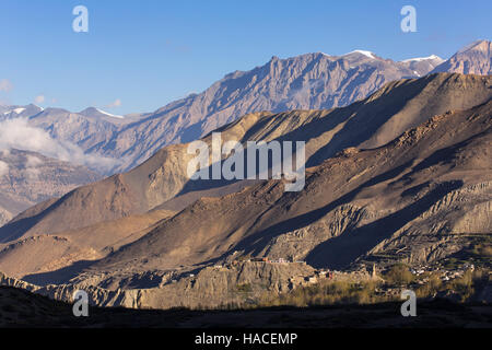 Beautiful mountain landscape of Muktinath village in lower Mustang District, Nepal. Stock Photo