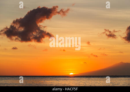 Beautiful red sunset over the sea Stock Photo