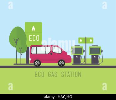 Vector eco concept illustration, flat design Stock Vector