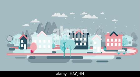 Flat design urban landscape illustration Stock Vector Image & Art - Alamy