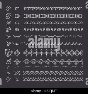 Vector lines, border divides set Stock Vector