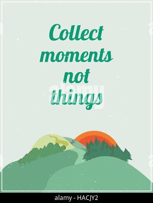 Motivational poster with colorful nature landscape, quote Stock Vector