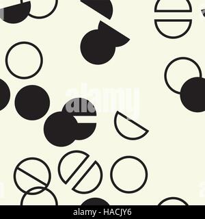 simple universal geometric seamless pattern with circle lap and split times Stock Vector