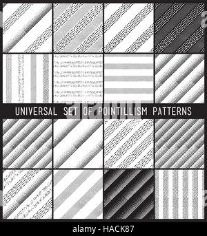 Vector geometric seamless pattern set. Repeating striped line ab Stock Vector