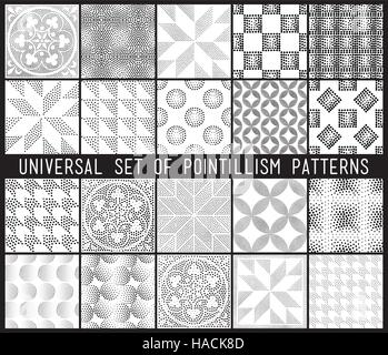 Vector geometric seamless pattern set. Repeating striped line ab Stock Vector