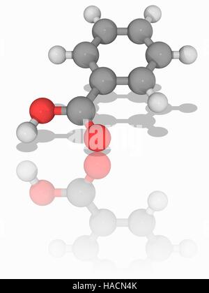 Benzoic acid. Molecular model of the simplest aromatic carboxylic acid ...